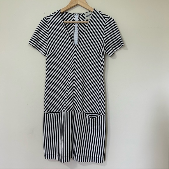 Whit Drop Waist Striped Dress in Navy & White sz P - Picture 1 of 3